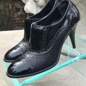 Classic CHANEL Black Quilted CC logo Ankle Boots